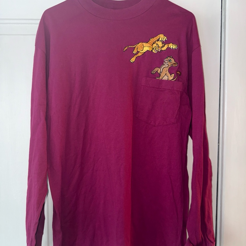 Disney Magenta Long Sleeve Tee with Lion King Design